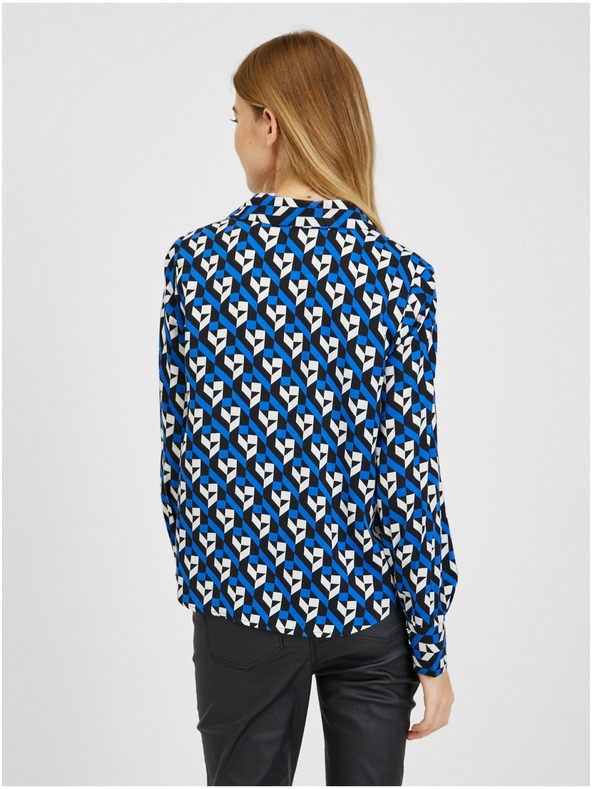 Orsay Μαύρη και μπλε γυναικεία μπλούζα με σχέδιο ORSAY