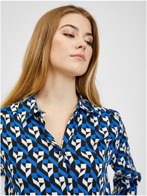 Orsay Μαύρη και μπλε γυναικεία μπλούζα με σχέδιο ORSAY