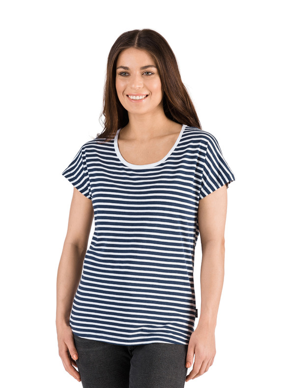 Sam 73 Γυναικείο ριγέ μπλουζάκι σκούρο μπλε SAM 73