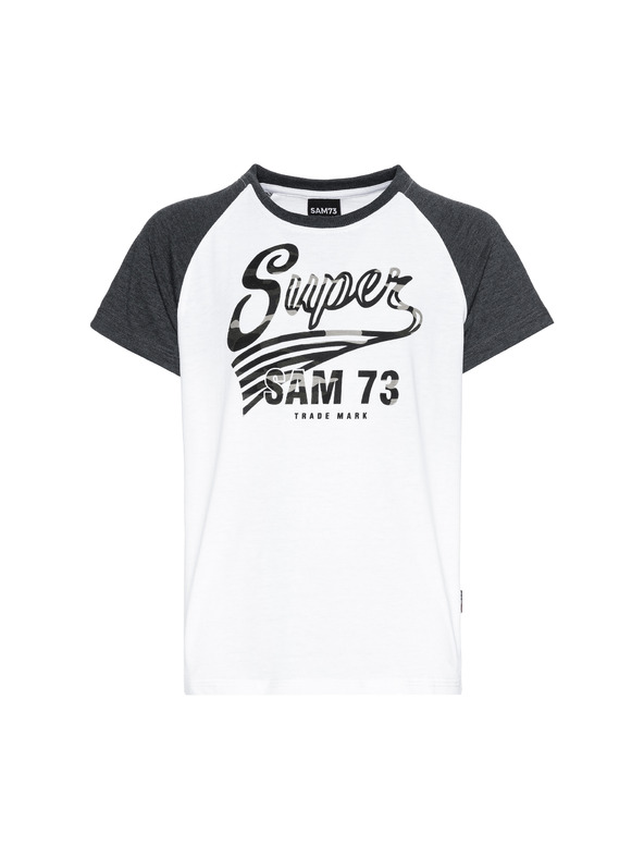 Sam 73 Μαύρο και άσπρο αγορίστικο t-shirt με εκτύπωση SAM 73