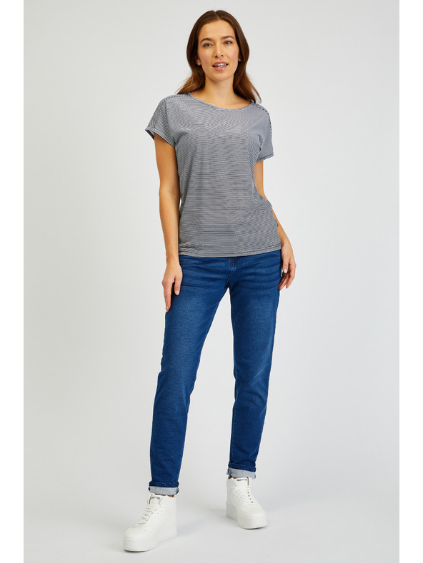 Sam 73 Μπλε γυναικείο ριγέ basic T-shirt SAM 73 Celeste