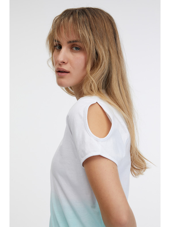 Sam 73 Μπλε και λευκό γυναικείο t-shirt SAM 73 Dolores