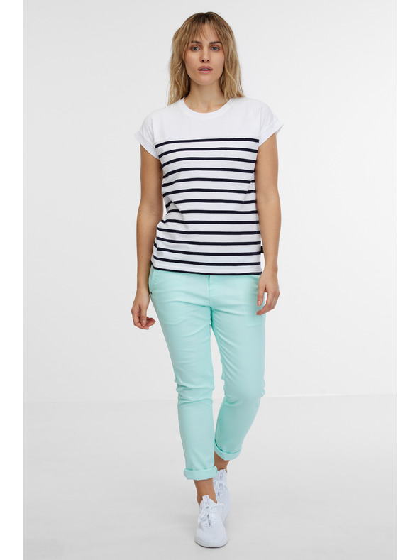 Sam 73 Λευκή γυναικεία ριγέ μπλούζα SAM 73 Mercedes