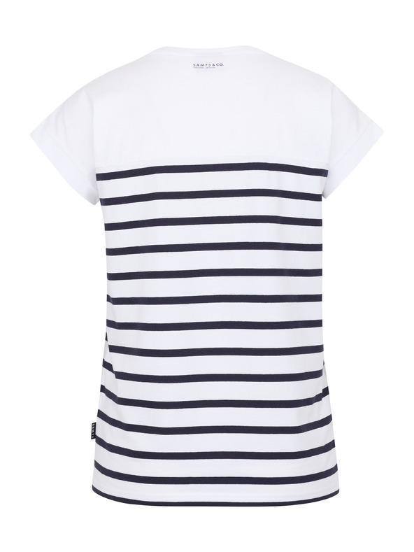 Sam 73 Λευκή γυναικεία ριγέ μπλούζα SAM 73 Mercedes