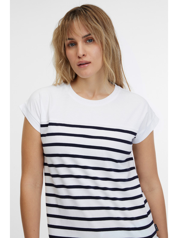 Sam 73 Λευκή γυναικεία ριγέ μπλούζα SAM 73 Mercedes