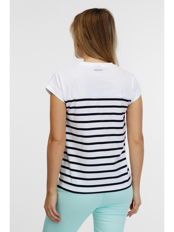 Sam 73 Λευκή γυναικεία ριγέ μπλούζα SAM 73 Mercedes