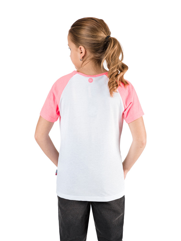 Sam 73 Ροζ και άσπρο μπλουζάκι για κορίτσια με σχέδια SAM 73