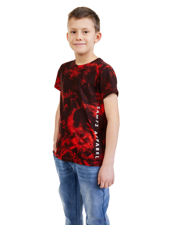 Sam 73 Κόκκινο παιδικό μπλουζάκι με σχέδιο SAM 73 Sylvester