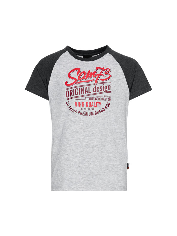Sam 73 Γκρι αγορίστικο t-shirt με τύπωμα SAM 73