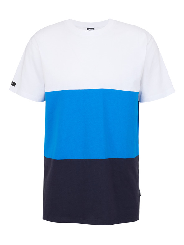 Sam 73 Λευκό και μπλε ανδρικό μπλουζάκι SAM 73 Norman