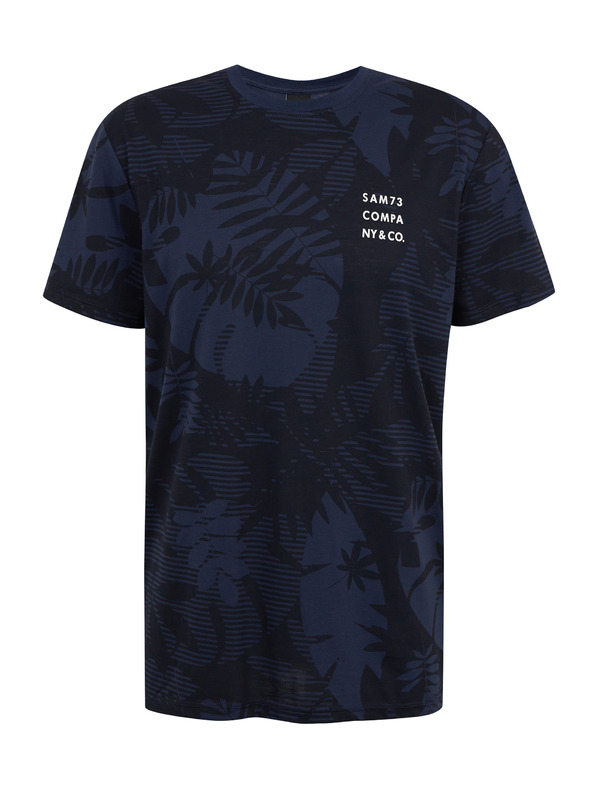 Sam 73 Μπλε σκούρο ανδρικό πουκάμισο με σχέδιο SAM73 Sculptor