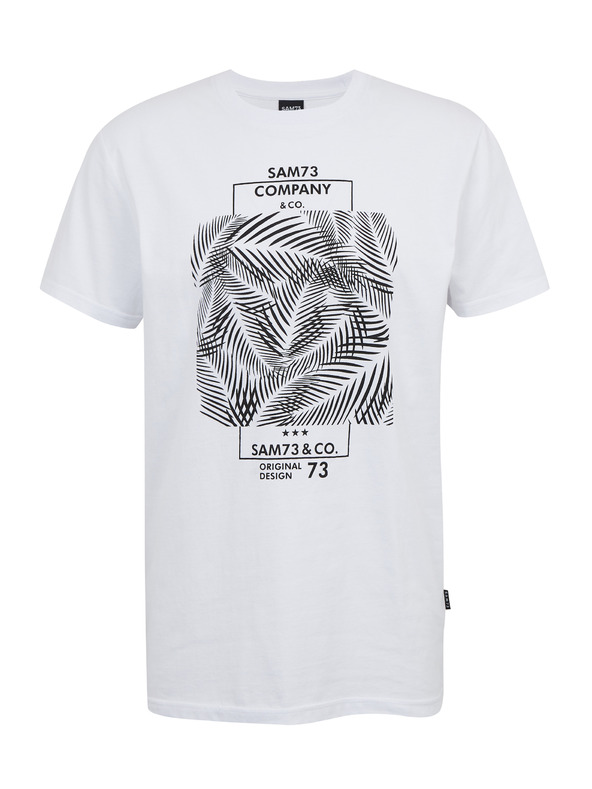 Sam 73 Λευκό ανδρικό βαμβακερό εμπριμέ πουκάμισο SAM73 Almandit