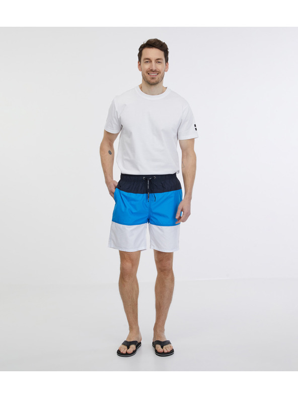 Sam 73 Λευκό και μπλε ανδρικό ριγέ μαγιό SAM 73 Dion