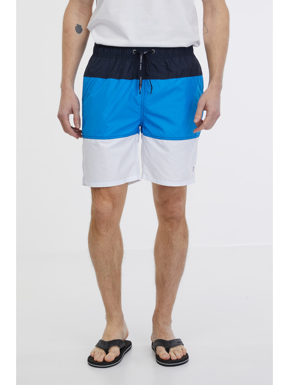 Sam 73 Λευκό και μπλε ανδρικό ριγέ μαγιό SAM 73 Dion