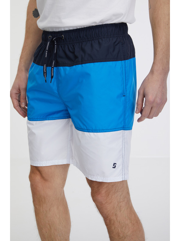 Sam 73 Λευκό και μπλε ανδρικό ριγέ μαγιό SAM 73 Dion