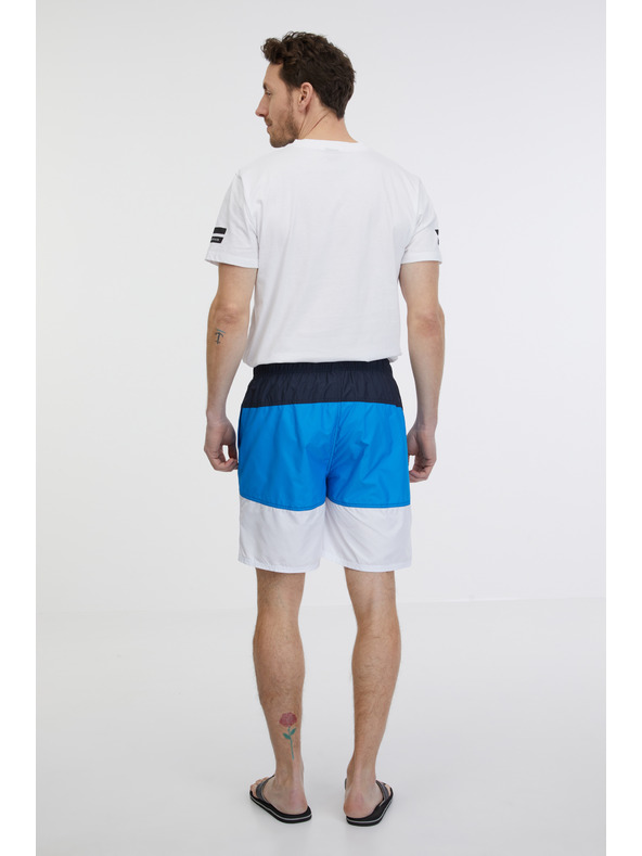 Sam 73 Λευκό και μπλε ανδρικό ριγέ μαγιό SAM 73 Dion