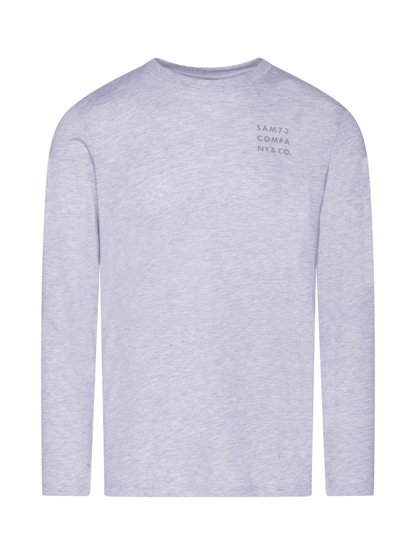 Sam 73 Ανοιχτό γκρι ανδρικό ριγέ t-shirt Sam 73
