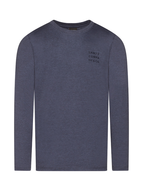 Sam 73 Σκούρο μπλε ανδρικό ριγέ μπλουζάκι SAM 73