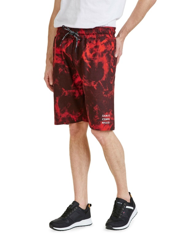 Sam 73 Κόκκινο ανδρικό σορτς με σχέδια SAM 73 Benedict