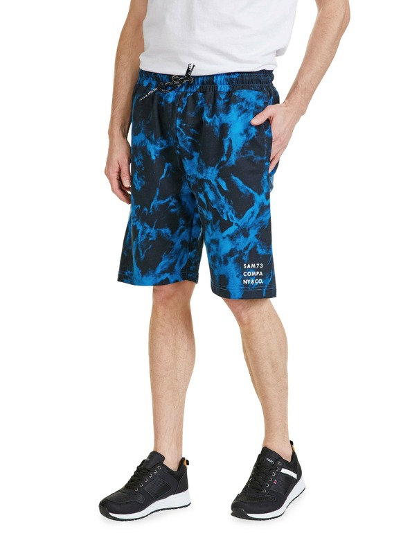 Sam 73 Μπλε ανδρικό σορτς με σχέδια SAM 73 Benedict