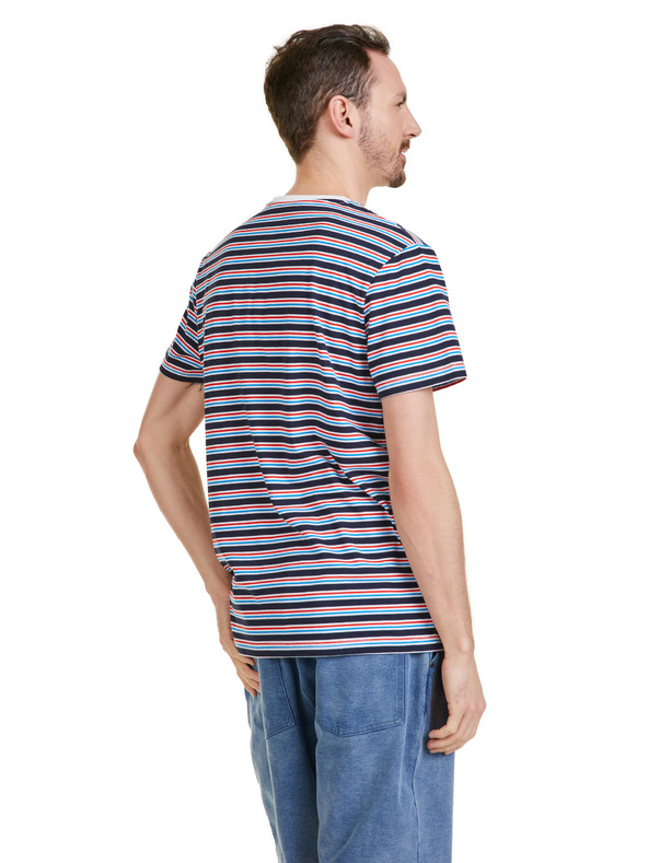 Sam 73 Σκούρο μπλε ανδρικό ριγέ μπλουζάκι SAM 73 Martin