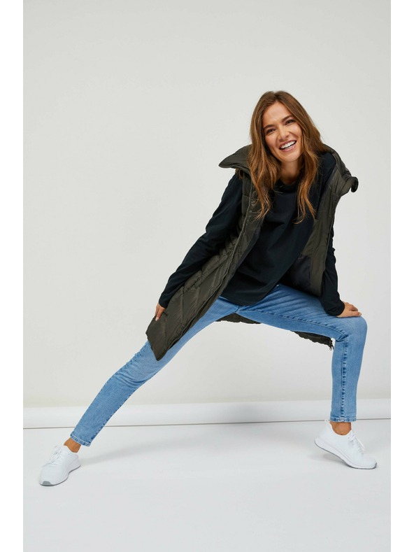 Sam 73 Χακί γυναικείο καπιτονέ μακρύ γιλέκο SAM 73 Dumela