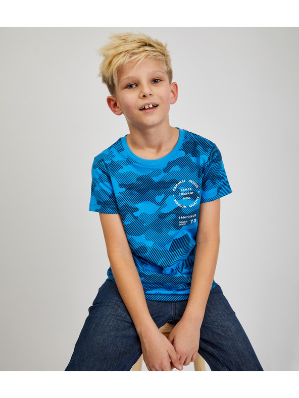 Sam 73 Μπλε ανδρικό βαμβακερό στρατιωτικό μπλουζάκι SAM73 Hydrus