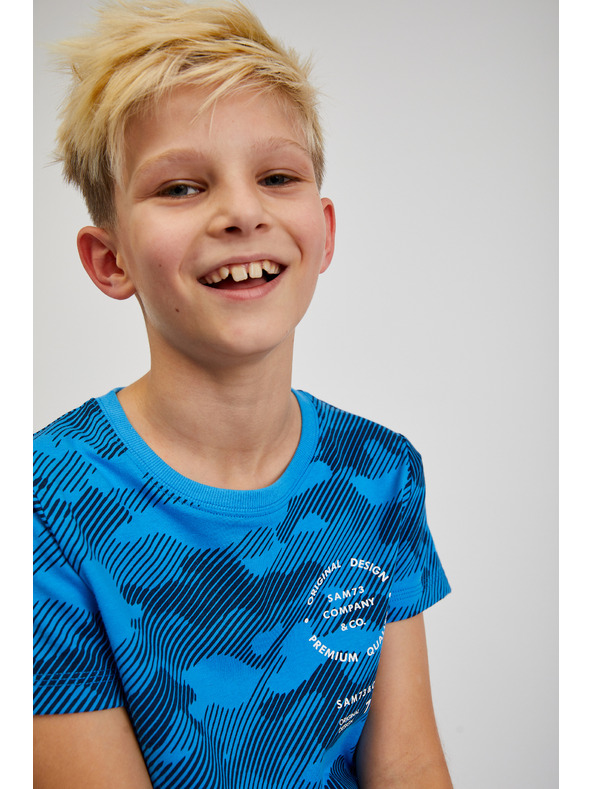 Sam 73 Μπλε ανδρικό βαμβακερό στρατιωτικό μπλουζάκι SAM73 Hydrus