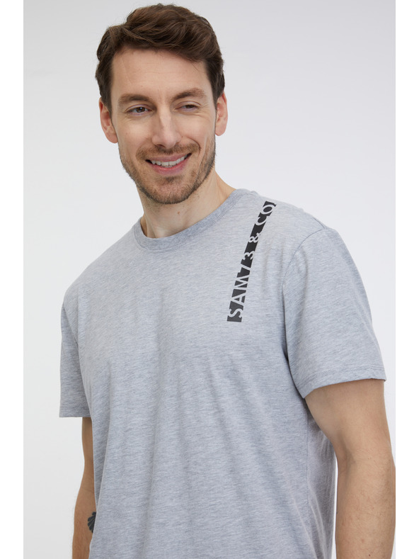 Sam 73 Ανοιχτό γκρι ανδρικό t-shirt SAM 73 Fabio