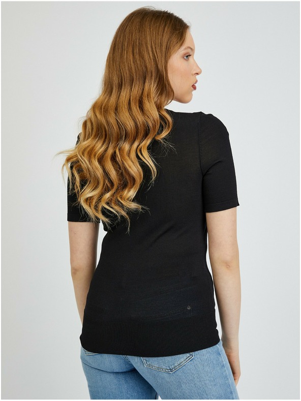 Orsay Μαύρο γυναικείο πλεκτό t-shirt ORSAY