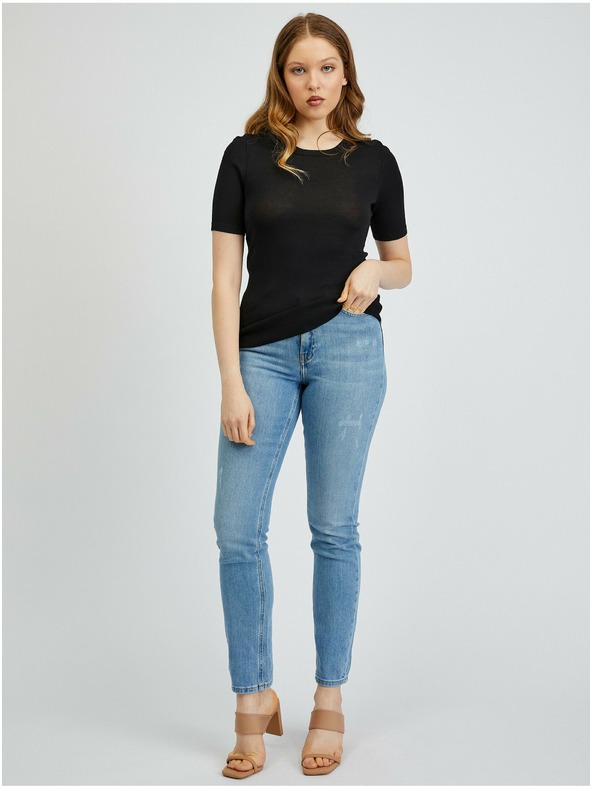 Orsay Μαύρο γυναικείο πλεκτό t-shirt ORSAY