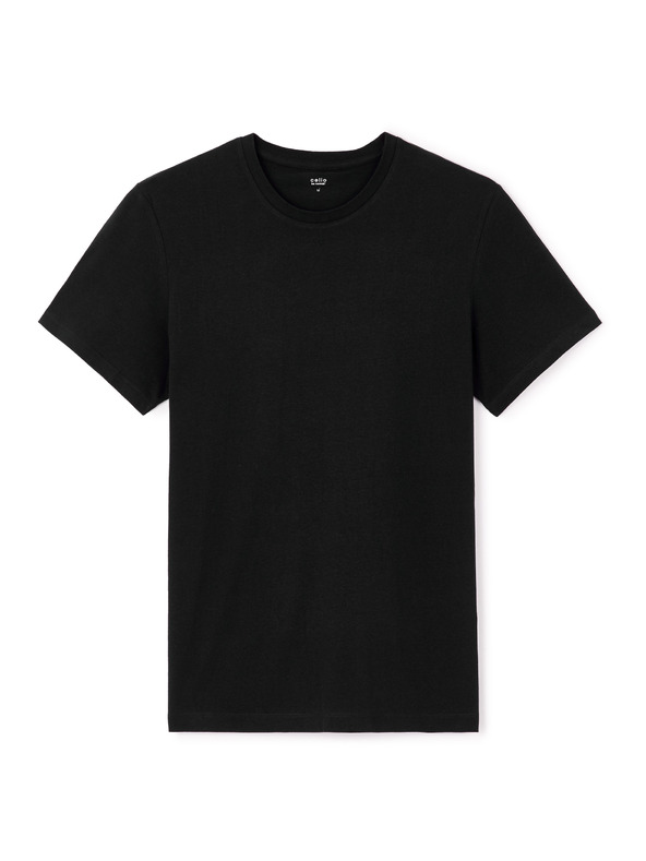 Celio Μαύρο βασικό T-shirt Celio Tebase