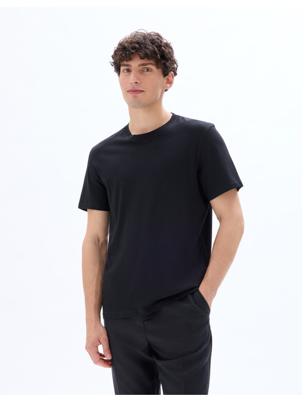 Celio Μαύρο βασικό T-shirt Celio Tebase