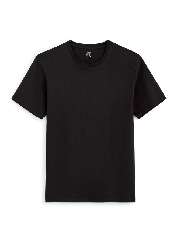 Celio Μαύρο βασικό T-shirt Celio Tebase