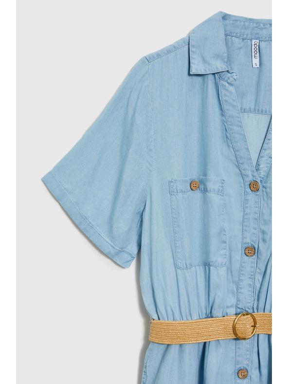 Moodo Μπλε γυναικείο πουκάμισο φόρεμα Moodo
