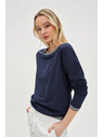 Moodo Σκούρο μπλε γυναικείο μπλουζάκι με μακρύ μανίκι Moodo