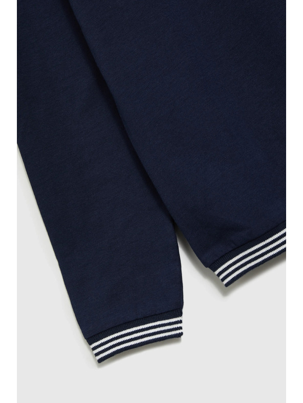 Moodo Σκούρο μπλε γυναικείο μπλουζάκι με μακρύ μανίκι Moodo