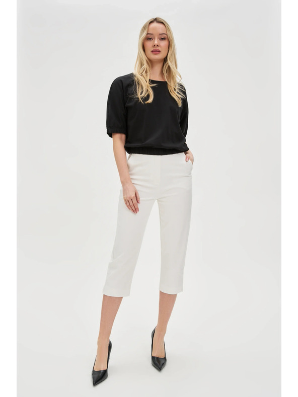 Moodo Μαύρο γυναικείο βαμβακερό μπλουζάκι Moodo