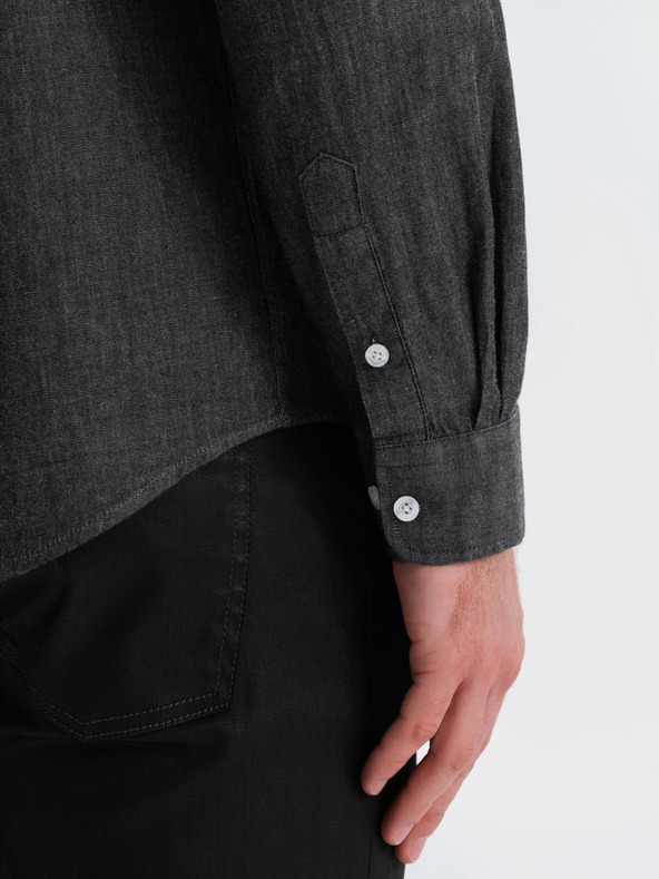 Ombre Clothing Ανδρικό τζιν πουκάμισο με κεντημένη τσέπη Ombre Clothing