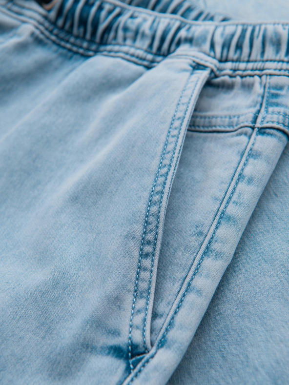 Ombre Clothing Ανδρικό κοντό τζιν σορτς με διακοσμητική ραφή - ανοιχτό μπλε