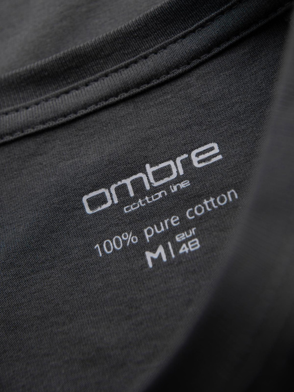 Ombre Clothing Ανδρικό κλασικό βαμβακερό t-shirt BASIC - γκρι