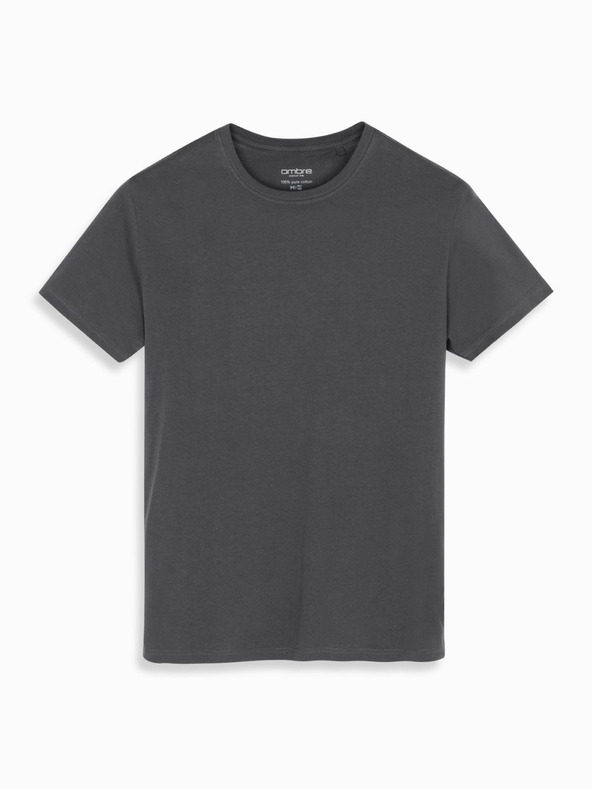 Ombre Clothing Ανδρικό κλασικό βαμβακερό t-shirt BASIC - γκρι