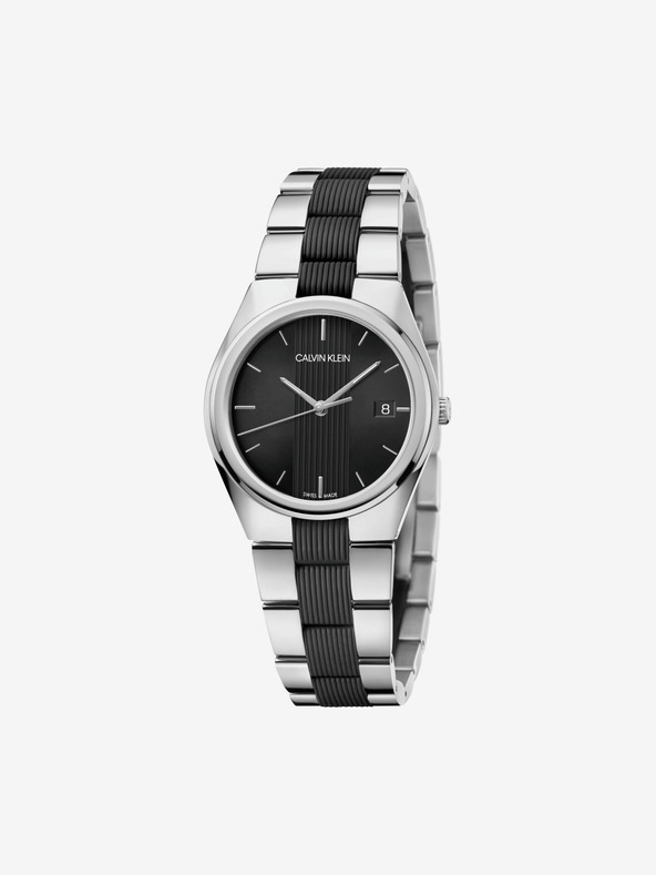 Calvin Klein Contrast Watches Black Silver